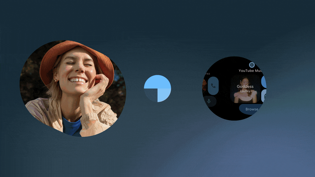 moving image showing how dynamic color theme updates colors of apps and Tiles