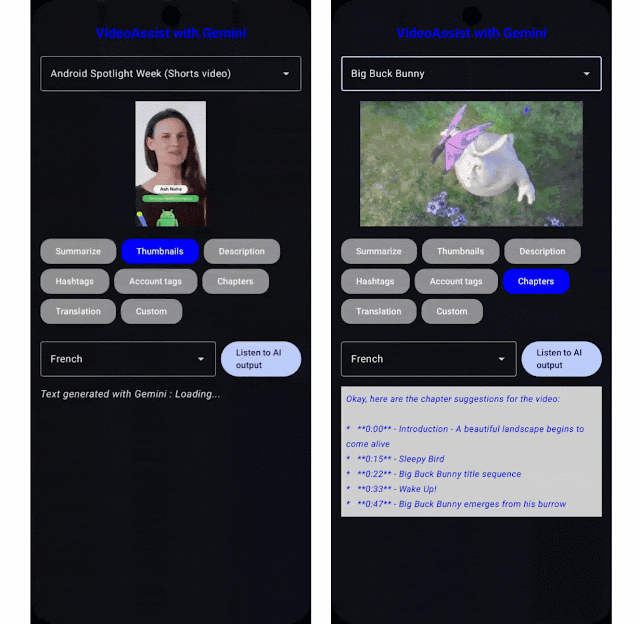 moving images of examples of AI-powered video journeys
