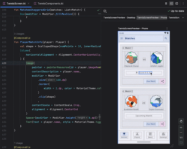 moving image of compose preview navigation improvements in Android Studio