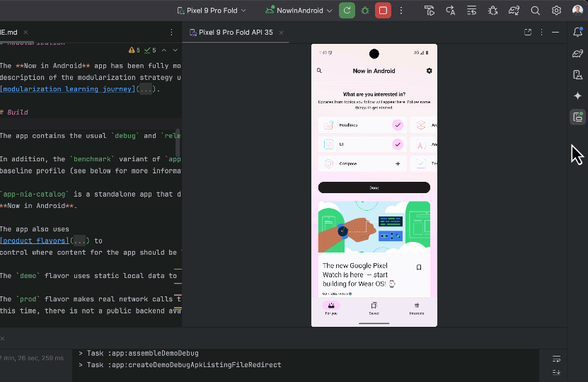 moving image showing Gemini breaking tasks down into a plan with simple steps, and the list of IDE tools it needs to complete each step