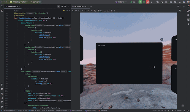 Embedded XR emulator in Android Studio
