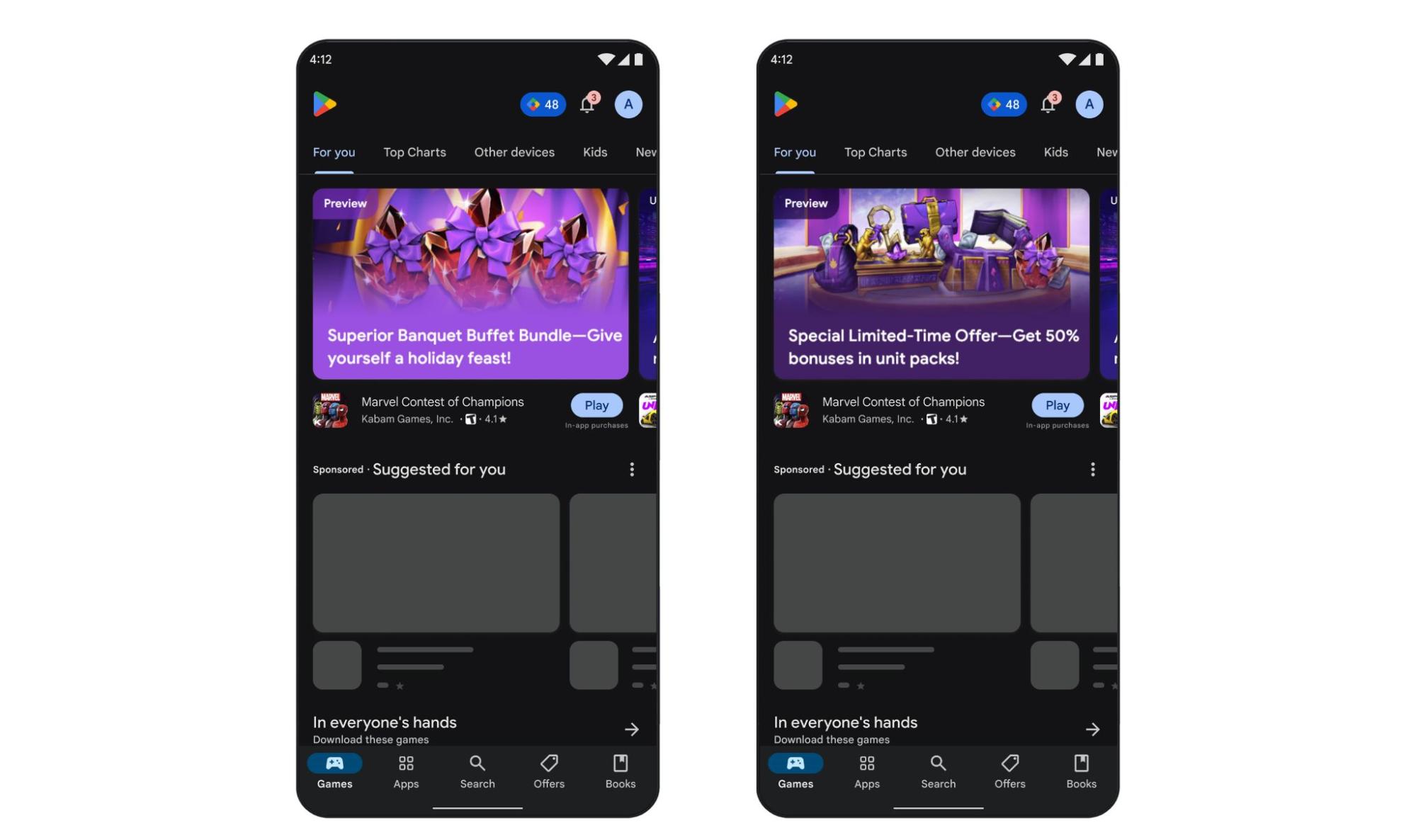 Marvel Contest of Champions increased retention with targeted promotional content on Google Play