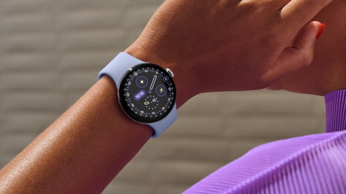 a Google Pixel Watch 4 on a user's wrist