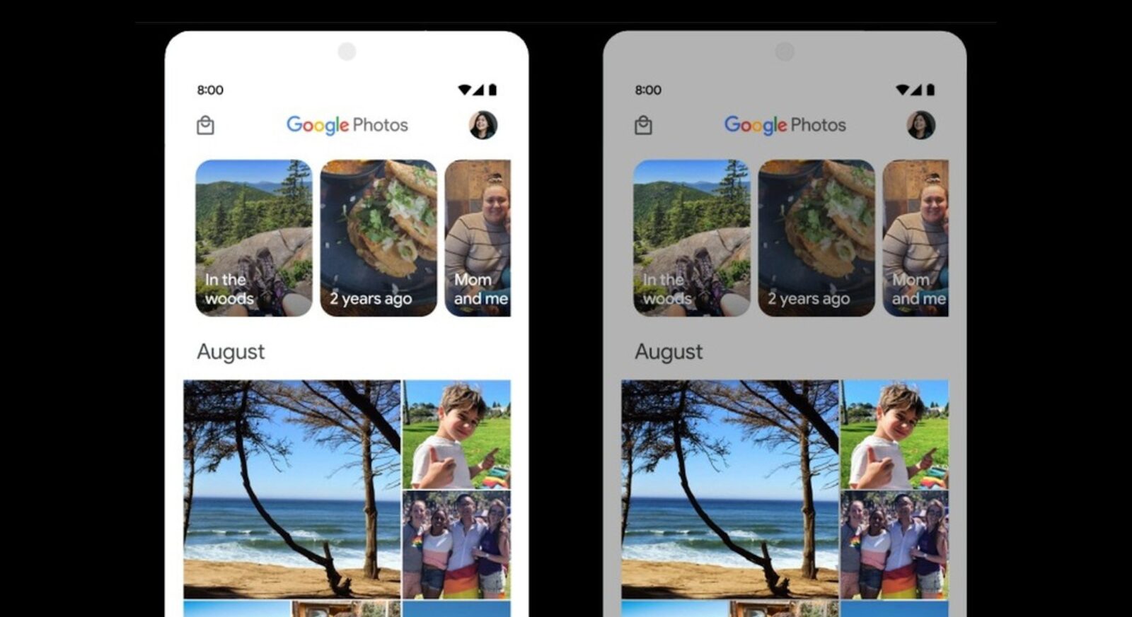 contrast example on Google Photos