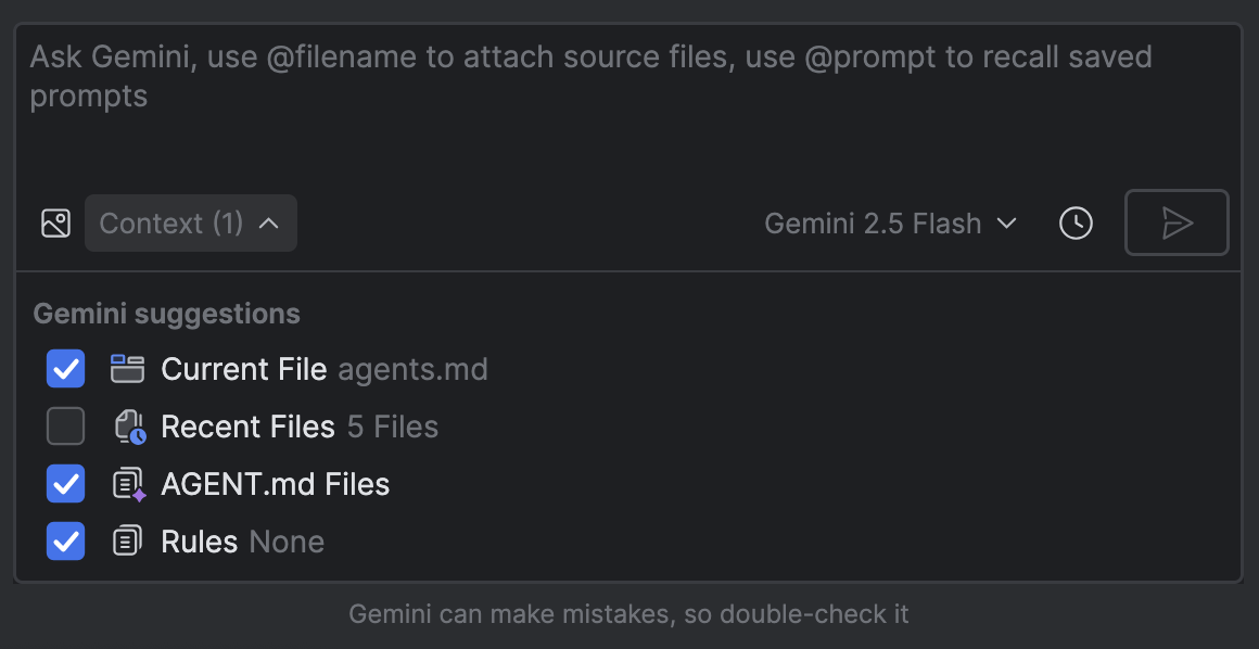 screenshot of AGENT.md automatically included in Context Drawer in Android Studio