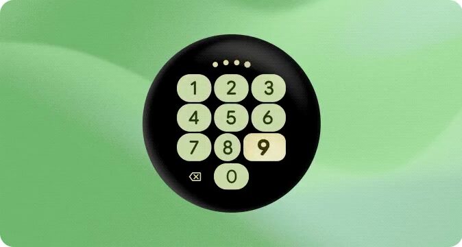 In the 3x3 grid of buttons 1 through 9, when the 9 button is pressed, its left edge moves to the left, and the 8 button shrinks its width to accommodate.